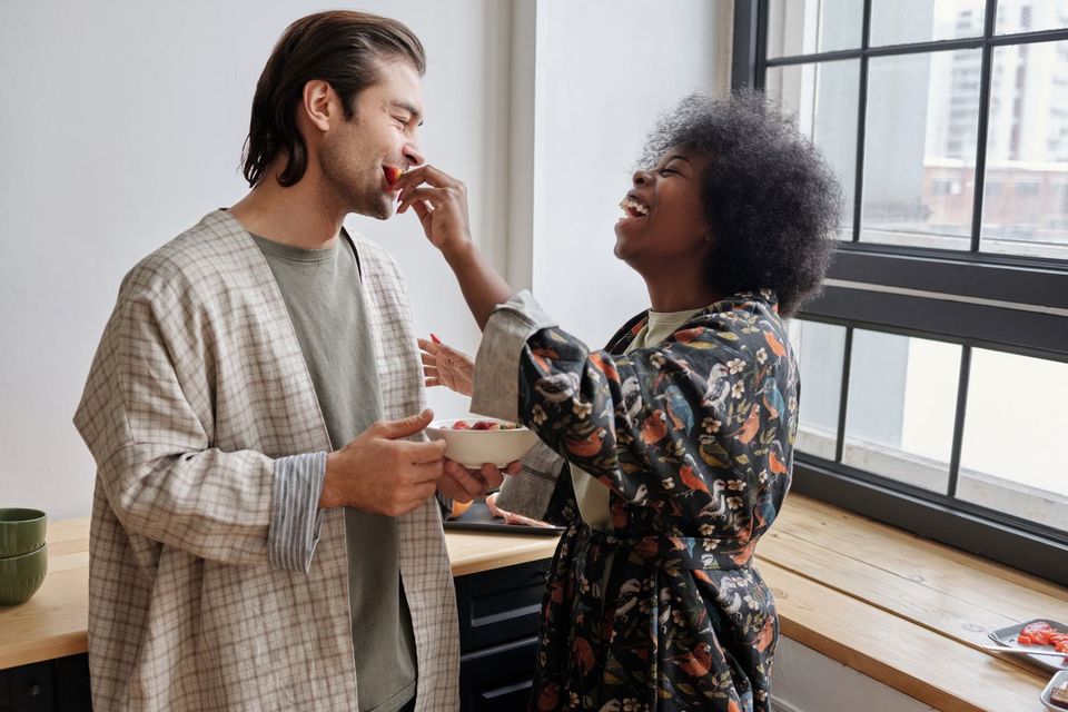 Couple in a north-facing kitchen